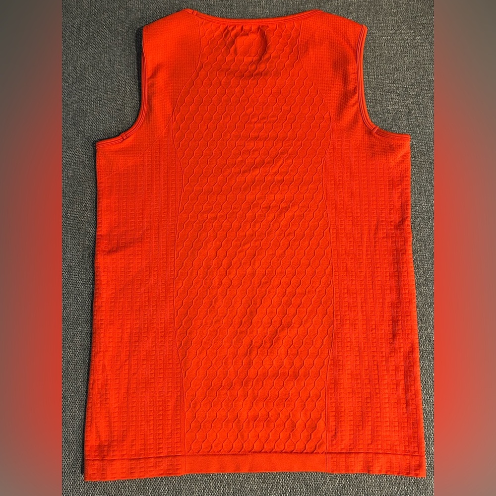 Athleta Women's Sleeveless Textured Yoga Stretchy Top Orange Women’s Size M - Picture 8 of 14